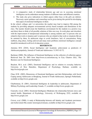 Assessment Of Emotional Intelligence Of School Students | PDF