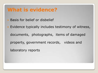 Assessment of evidence | PPTX