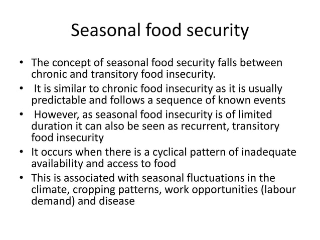 ASSESSMENT OF FOOD SECURITY.pptx | Nutrition | Healthy Living