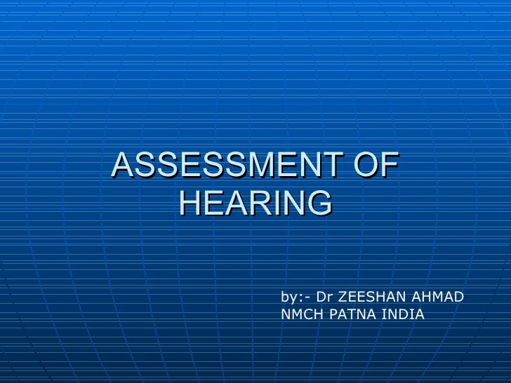Assessment of hearing