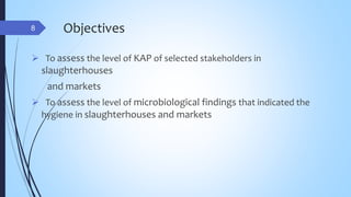 Assessment of hygienic practices among pig slaughterhouses and markets in Chiang Mai Province, Thailand