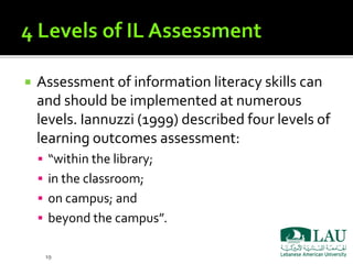 Assessment of Information Literacy in Academic Libraries: LAU Libraries ...