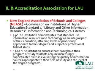 Assessment of Information Literacy in Academic Libraries: LAU Libraries ...