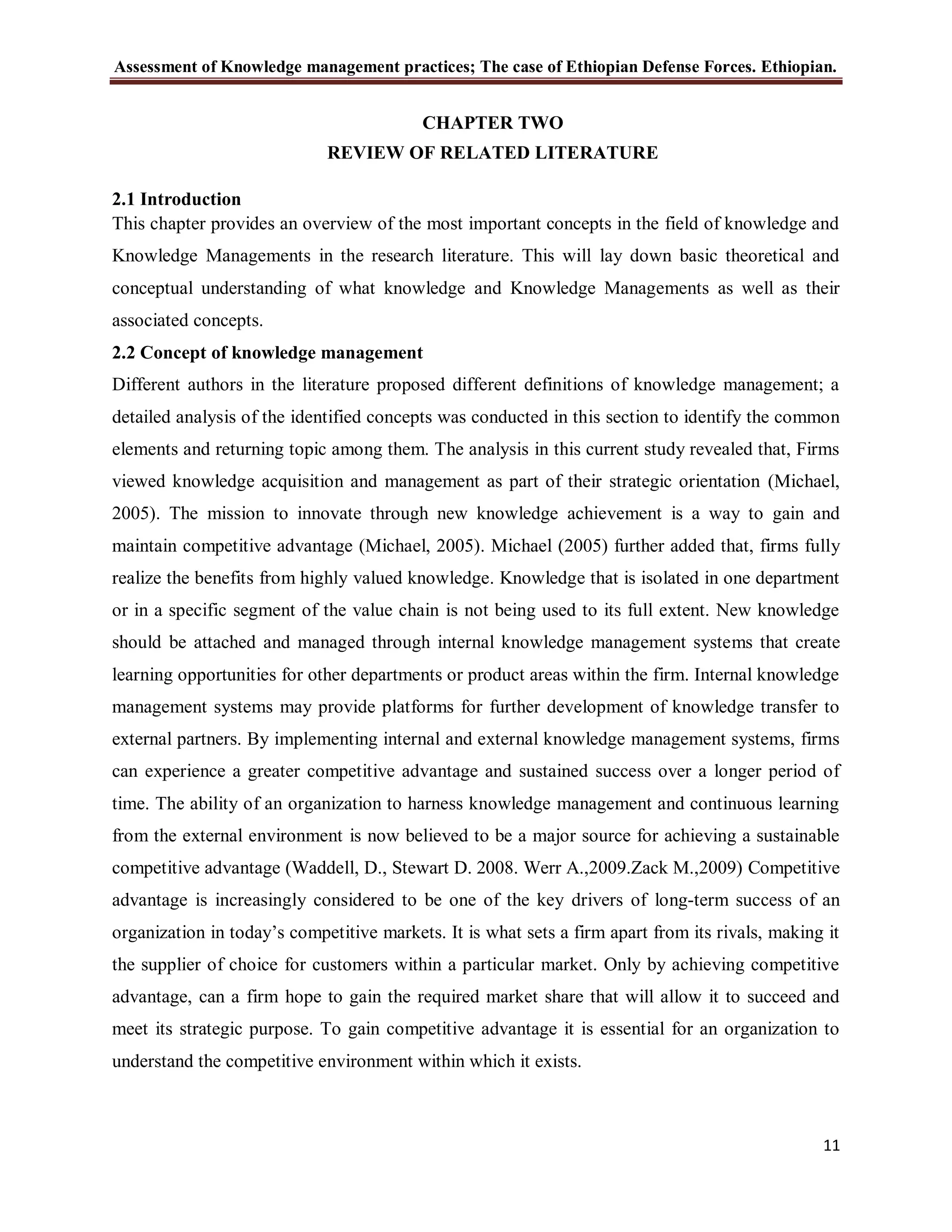 Assessment of knowledge management practices the case of ethiopian ...