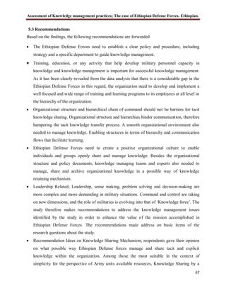 Assessment of knowledge management practices the case of ethiopian ...