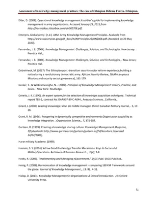 Assessment of knowledge management practices the case of ethiopian ...