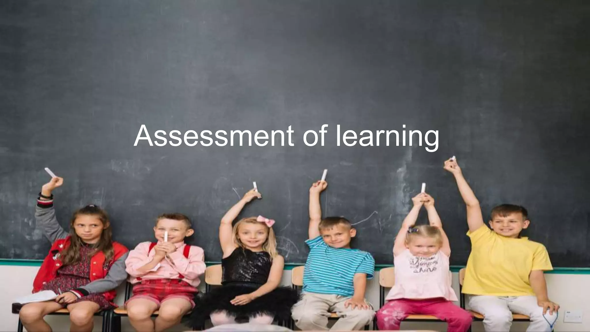 Assessment of learning
 