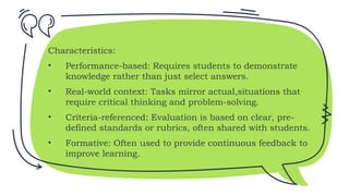 Assessment of Learning - BSED 2 powerpoint presentation | PPTX