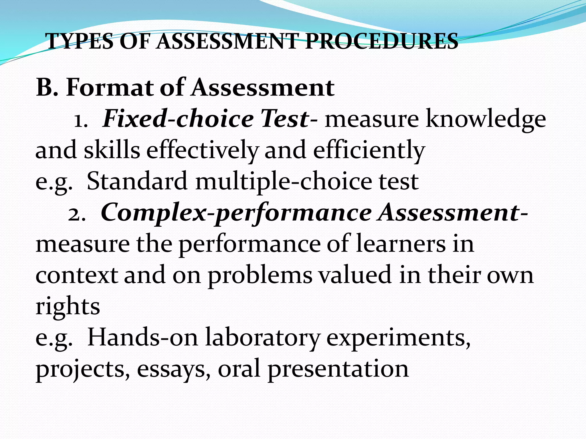 Assessment of learning 1 | PPTX