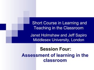 Assessment of learning in the classroom | PPT