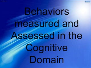 Assessment of learning in the cognitive domain | PPTX