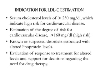 Assessment of LDL-Cholesterol: Calculated vis-A-vis Direct Method | PPTX
