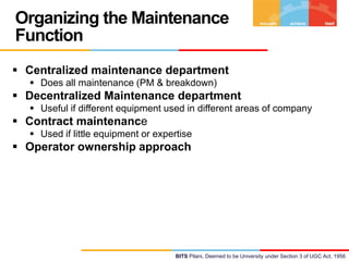 Assessment of maintenance management system | PPTX