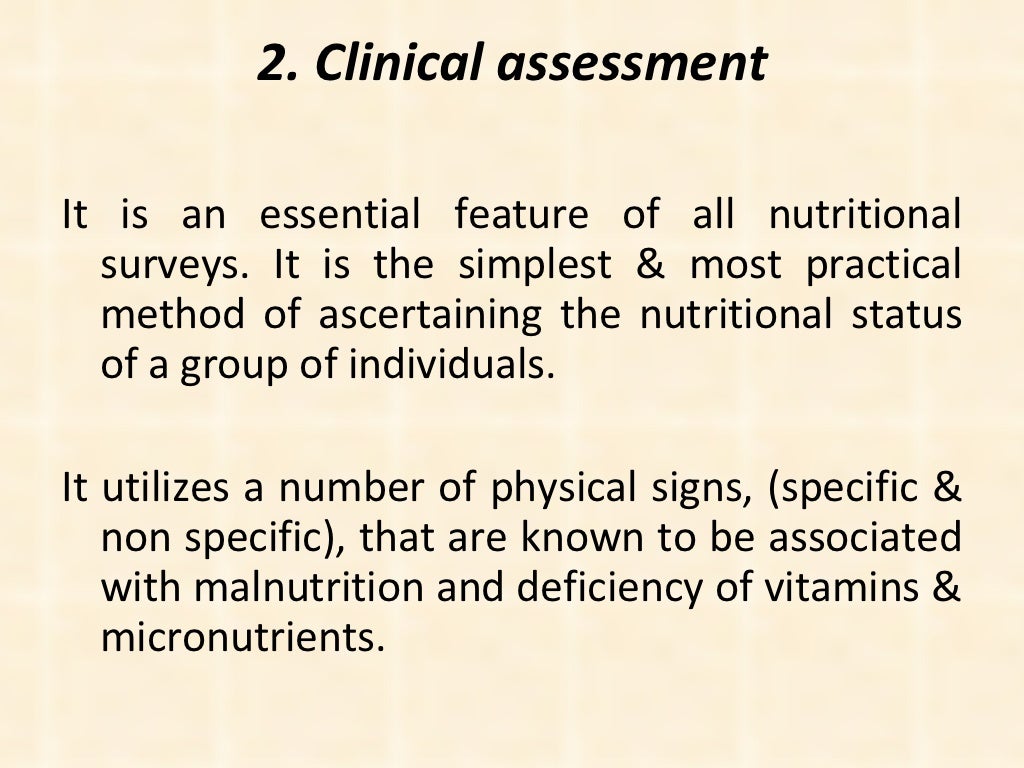 Assessment Of Nutritional Status