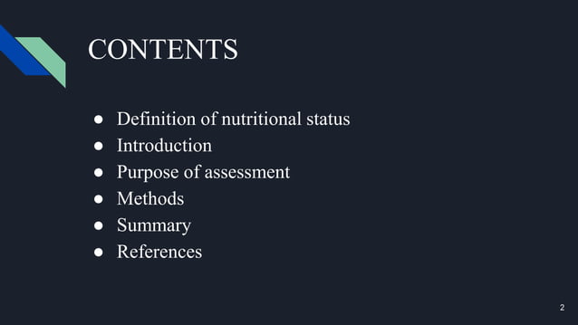 Assessment of Nutritional Status | PPTX