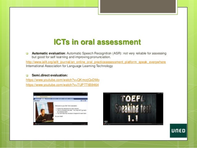 oral toefl test roleplay Assessment of oral skills
