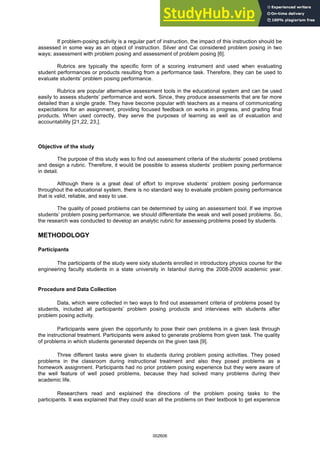 Problem Posed ASSESSMENT OF PHYSICS PROBLEMS POSED BY STUDENTS | PDF