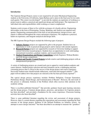 Assessment Of Project Completion For Capstone Design Projects PDF