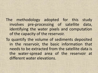 Assessment of reservoir sedimentation by remote sensing | PPTX