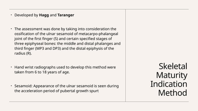 Assessment of skeletal age in Orthodontics | PPTX