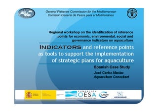 General Fisheries Commission for the Mediterranean
Comisión General de Pesca para el Mediterráneo

Regional workshop on the identification of reference
points for economic, environmental, social and
governance indicators on aquaculture

Spanish Case Study

 