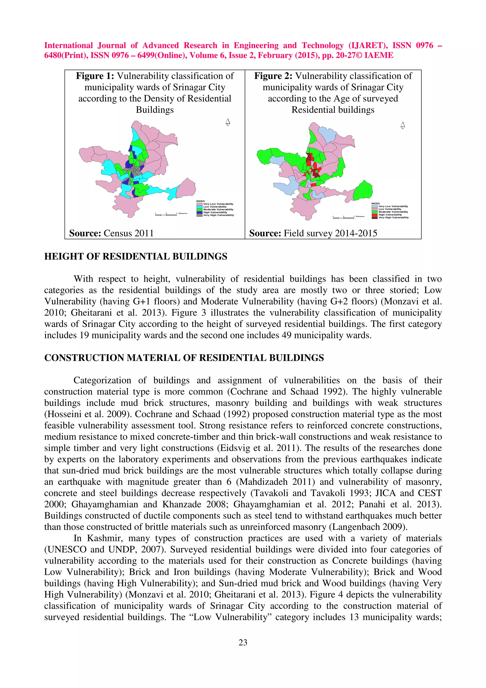 ASSESSMENT OF THE SEISMIC VULNERABILITY OF RESIDENTIAL BUILDINGS OF ...