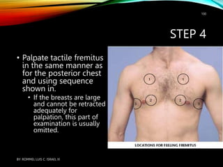 Friction Fremitus NURSING ASSESSMENT OF THE THORAX AND LUNGS.ppt