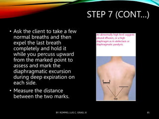 Rib Excursion Test NURSING ASSESSMENT OF THE THORAX AND LUNGS.ppt