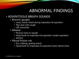 NURSING ASSESSMENT OF THE THORAX AND LUNGS.ppt