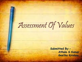 Assessment of values ppt | PPTX