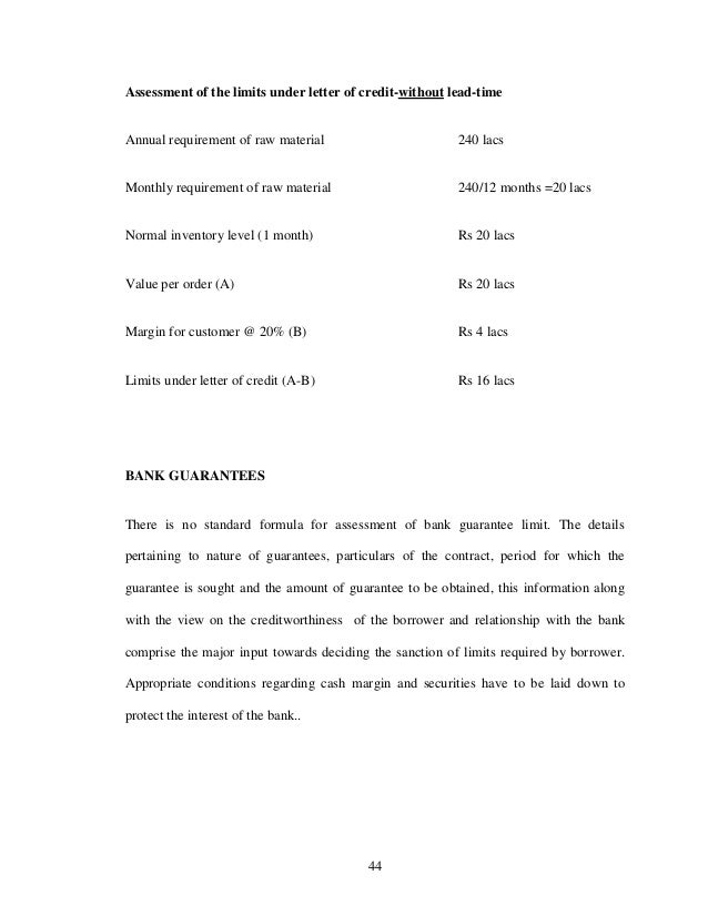letter for requirement