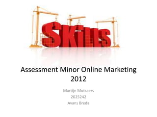 Assessment Minor Online Marketing
              2012
            Martijn Mutsaers
               2025242
             Avans Breda
 