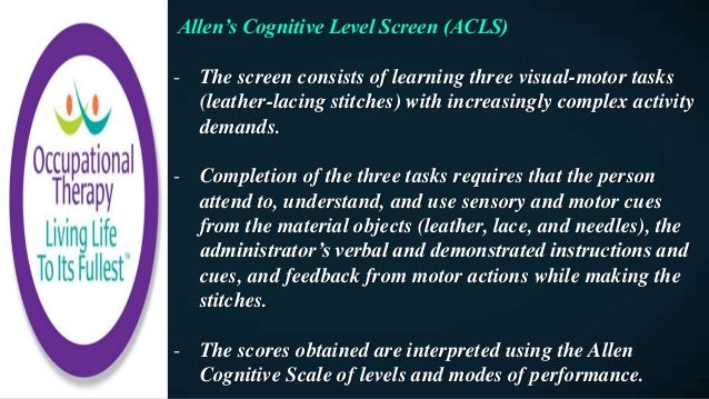 Occupational Therapy Standardized Assessment