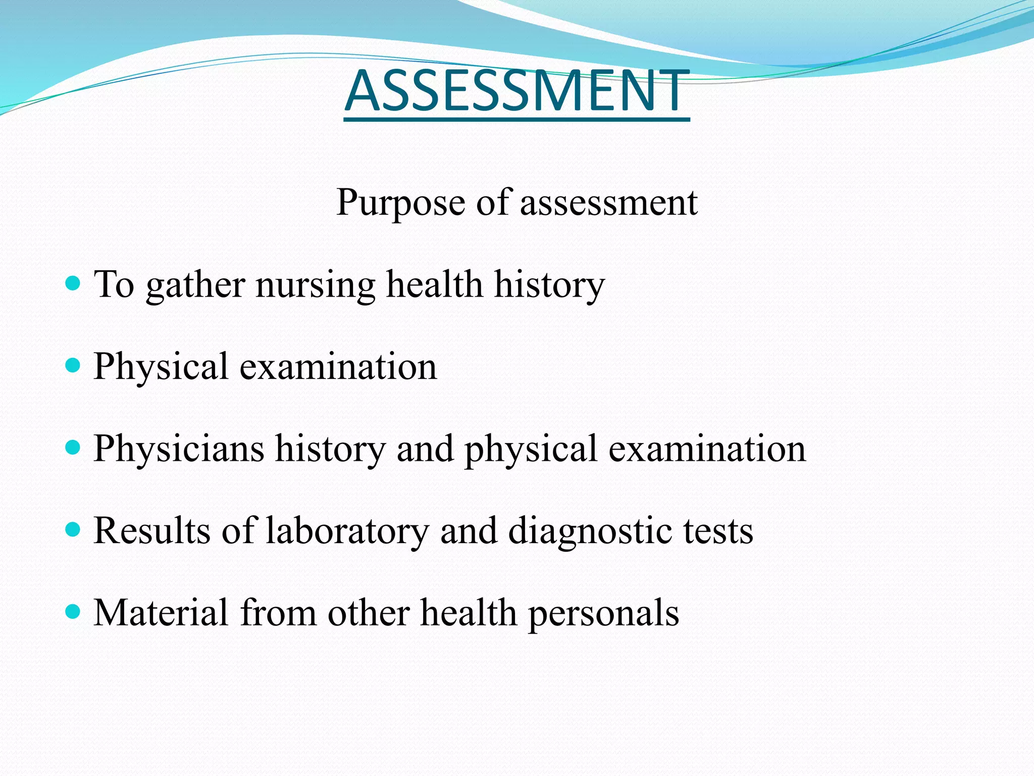Assessment of Paediatric client's