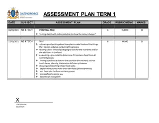 Assessment plan term 1 2021