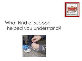 What kind of support helped you understand? 