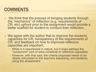 Assessment & reflection | PPTX
