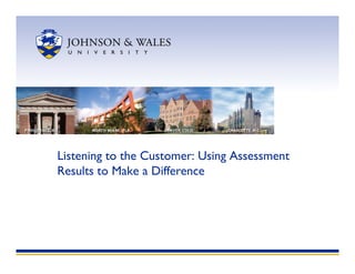 Listening to the Customer: Using Assessment
Results to Make a Difference
 