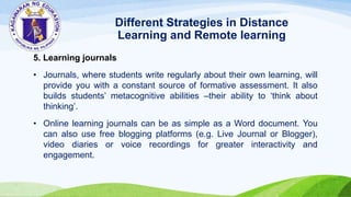 Assessment strategies in remote learning distance learning | PPTX