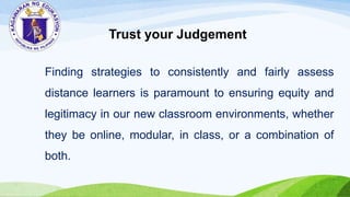 Assessment strategies in remote learning distance learning | PPTX
