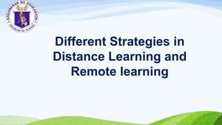 Assessment strategies in remote learning distance learning | PPTX