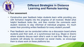 Assessment strategies in remote learning distance learning | PPTX