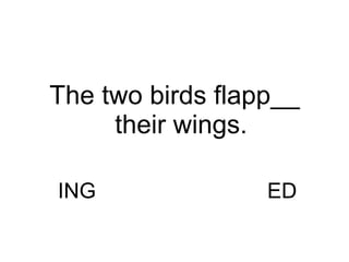 ING ED The two birds flapp__ their wings. 