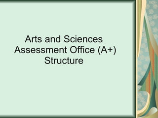 Arts and Sciences Assessment Office (A+) Structure 