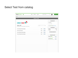 Select Test from catalog
 
