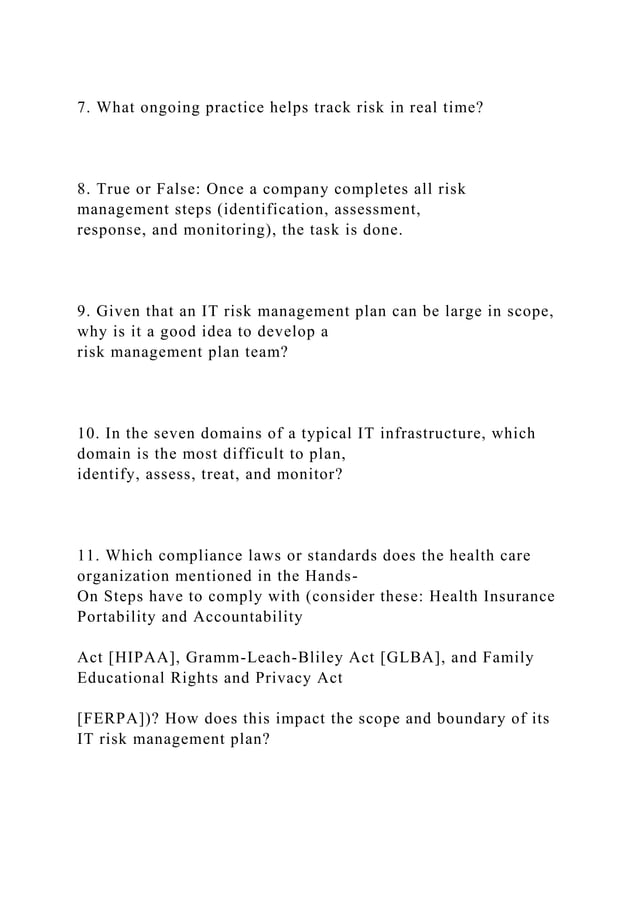 Assessment Worksheet Aligning Risks, Threats, and Vuln.docx