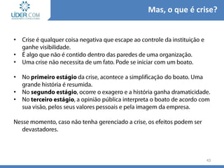 •
•
•
•
•
•
43
Mas, o que é crise?
 