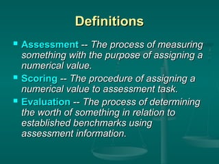 assessment scoring and evaluation.ppt