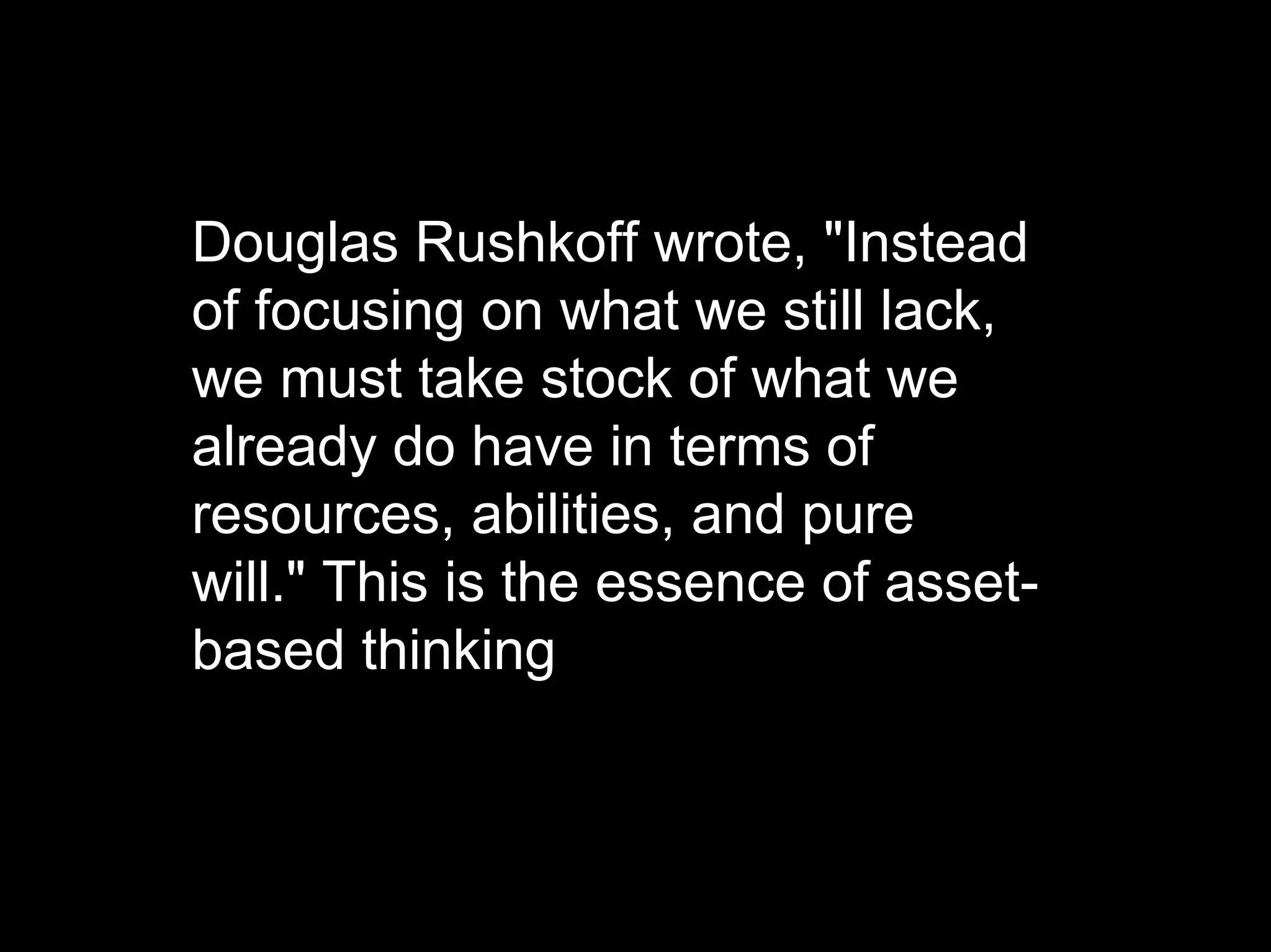 Strategy to Transfer Corporate: Asset Based Thinking