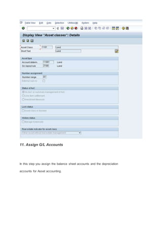Asset accounting config steps | DOCX